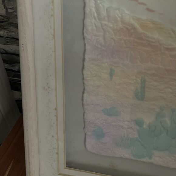 Signed FIGI GRAPHICS PAPER ART-3D Western Cactus - VTG‎ 1990 San Diego Framed - Picture 6 of 14